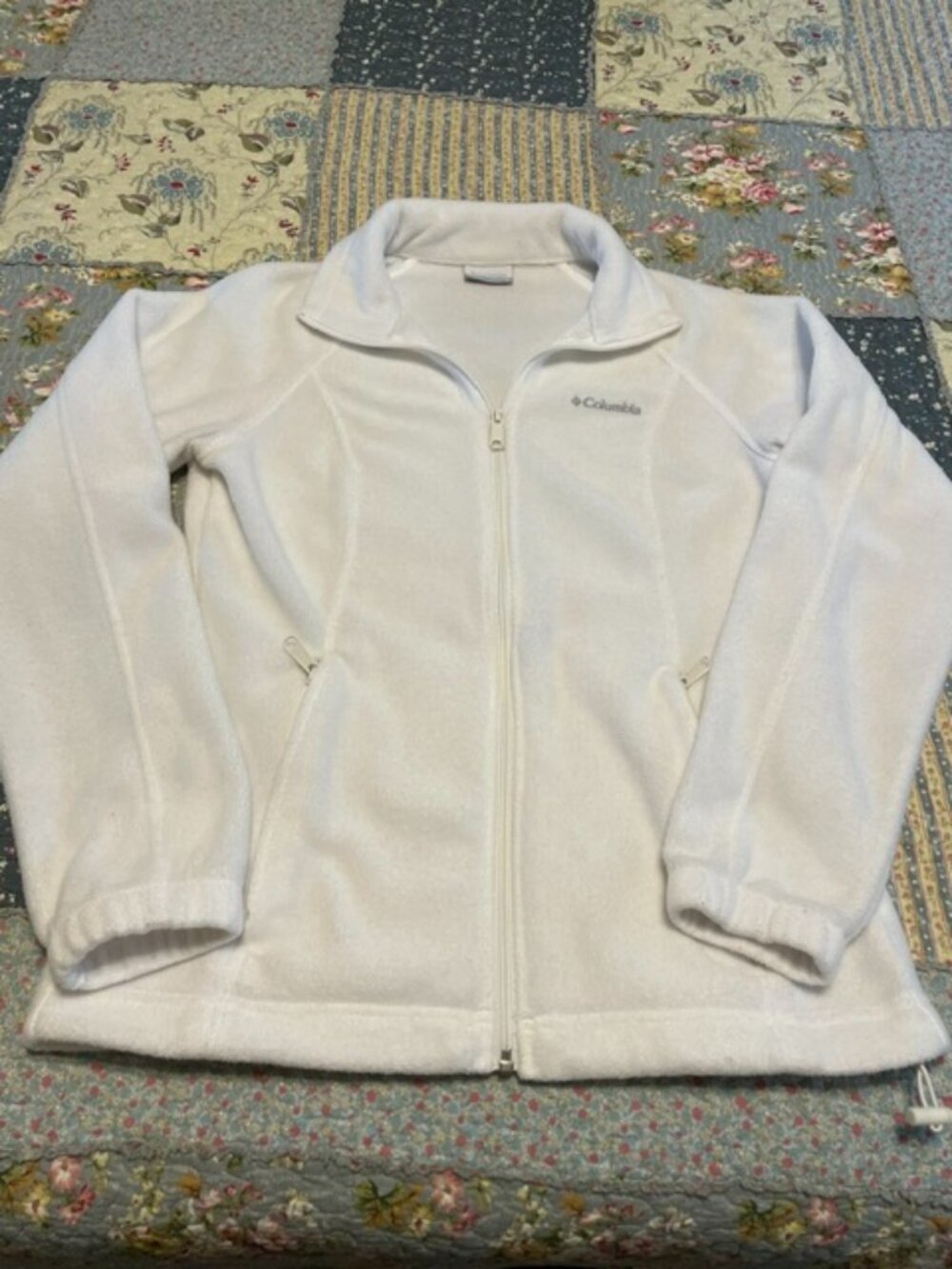Columbia ivory fleece zip up jacket - size Small